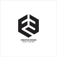 Creative F3 or 3F initial monogram flat hexagonal shape pattern logo design vector