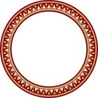 gold with red round Turkish ornament. Ottoman circle, ring, frame. vector