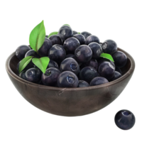 Generated AI Mixed Berries in a Bowl on Transparent Background png