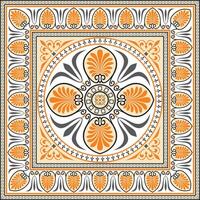 colored square classical ornament of Ancient Greece and Roman Empire. Tile, Arabesque, Byzantine pattern vector