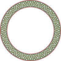 colored round Yakut ornament. Endless circle, border, frame of the northern peoples of the Far East. vector