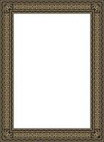 golden and black square Yakut ornament. An endless rectangular border, a frame of the northern peoples of the Far East. vector
