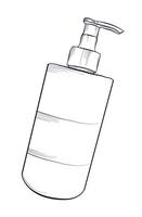 black and white hand-drawn drawing of a jar with a diffuser vector