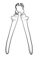 hand drawing of wire cutters illustration vector
