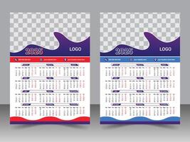 Creative wall calender 2025 design template with bleed vector