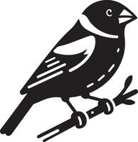 grosbeak Illustration black vector