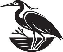 heron bird illustration black vector