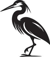 heron bird illustration black vector
