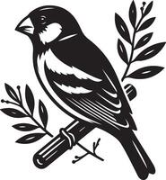 grosbeak Illustration black vector