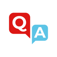 questions and answers icon. Speech bubbles for overlapping Q and A messages. FAQ ideas to solve problems. png
