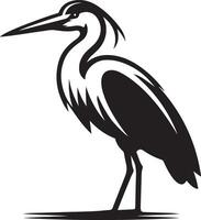 heron bird illustration black vector