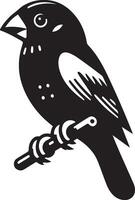 grosbeak Illustration black vector