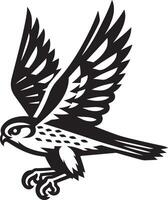 harrier bird illustration black vector