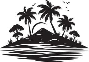 island silhouette on the white background. vector