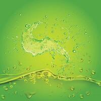 Green Fresh Lime, cutting slices with Green Background vector