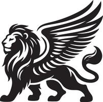 winged lion art illustration vector