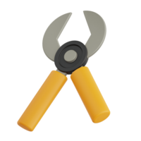 3D Render Wire Scissor Barrow Icon Illustration. Isolated on Transparent background png
