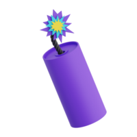 3D Render Firecracker Icon Illustration. Isolated on Transparent background png