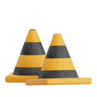 3D Render Construction Cone Icon Illustration. Isolated on Transparent background png