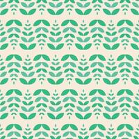 Green seamless floral pattern - geometric vintage design. Abstract trendy background. Textile endless print vector