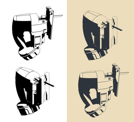 Cordless jigsaw illustrations