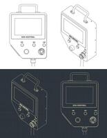 CNC machine control blueprints vector