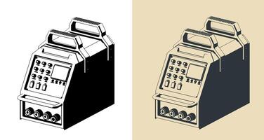 Welding machine illustrations vector