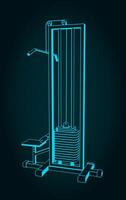 Lat pulldown machine blueprint vector
