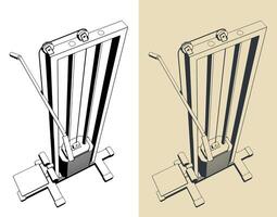Lat pulldown machine illustrations vector
