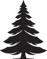 Christmas Tree Silhouette Illustration White Background vector