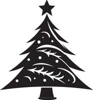 Christmas Tree Silhouette Illustration White Background vector