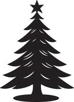Christmas Tree Silhouette Illustration White Background vector