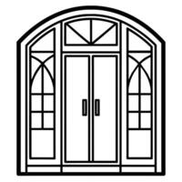 ilustración de ventana y puerta, adecuado para ventana fabricación logo y etc vector