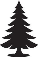 Christmas Tree Silhouette Illustration White Background vector