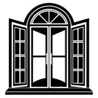 illustration of window and door, suitable for window fabrication logo and etc vector
