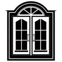 illustration of window and door, suitable for window fabrication logo and etc vector