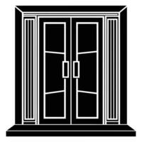 illustration of window and door, suitable for window fabrication logo and etc vector