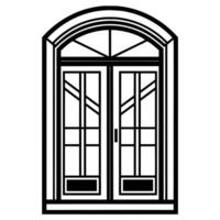 illustration of window and door, suitable for window fabrication logo and etc vector