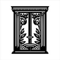 illustration of window and door, suitable for window fabrication logo and etc vector