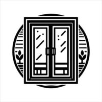 illustration of window and door, suitable for window fabrication logo and etc vector
