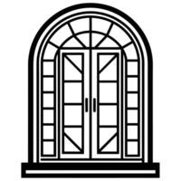 illustration of window and door, suitable for window fabrication logo and etc vector