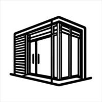 illustration of window and door, suitable for window fabrication logo and etc vector