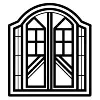 illustration of window and door, suitable for window fabrication logo and etc vector