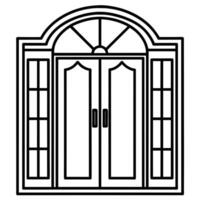illustration of window and door, suitable for window fabrication logo and etc vector