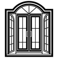 illustration of window and door, suitable for window fabrication logo and etc vector