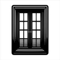 illustration of window and door, suitable for window fabrication logo and etc vector