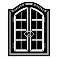 illustration of window and door, suitable for window fabrication logo and etc vector