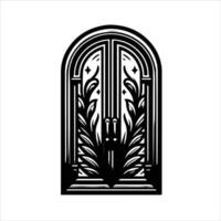 illustration of window and door, suitable for window fabrication logo and etc vector