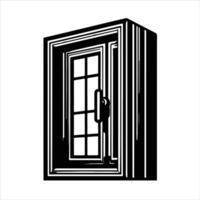illustration of window and door, suitable for window fabrication logo and etc vector