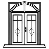 illustration of window and door, suitable for window fabrication logo and etc vector